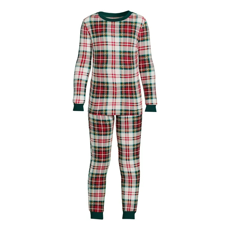 Jolly Jammies Boys and Girls Unisex Holiday Plaid Long Sleeve Top and Pants Pajama Set, 2-Piece, ... | Walmart (US)