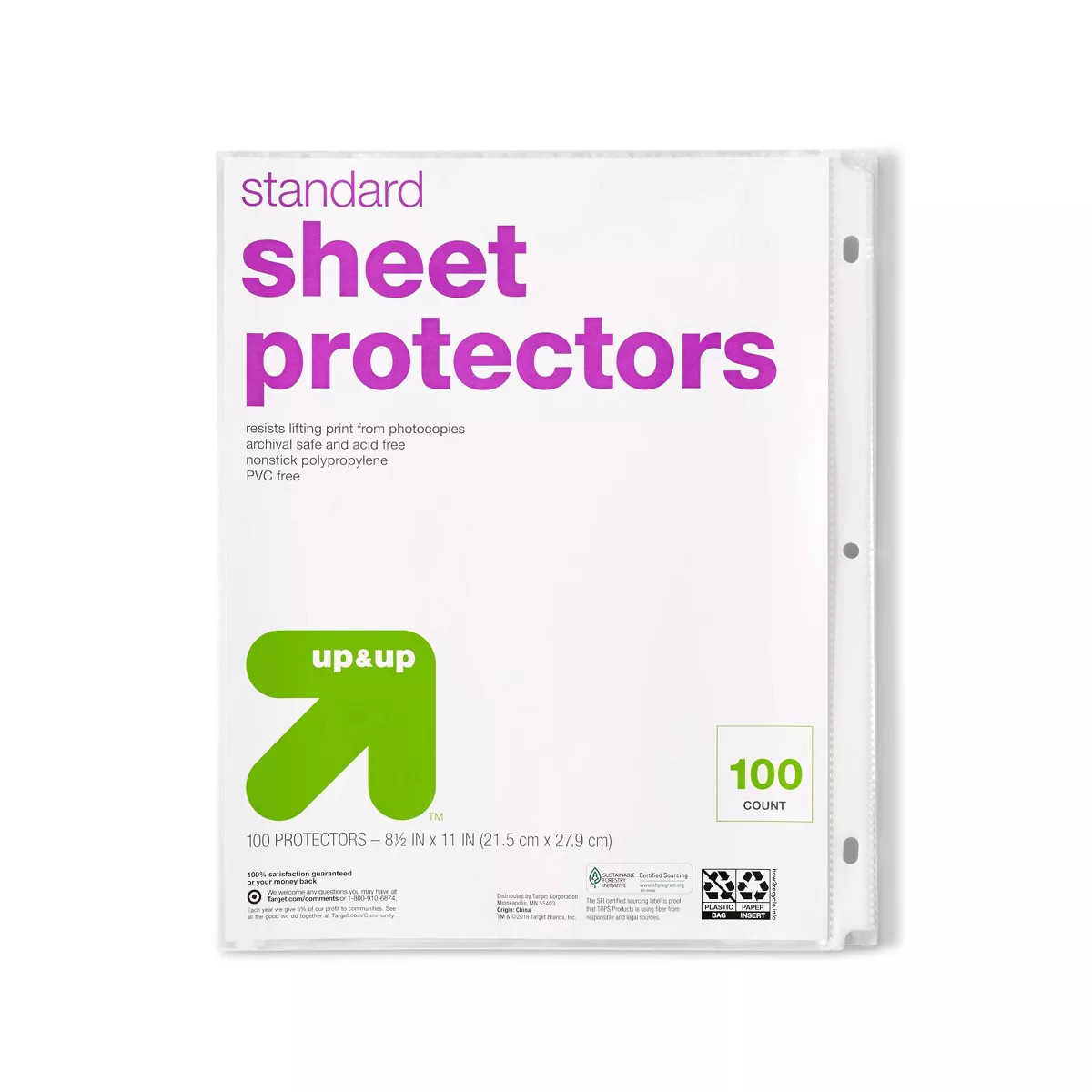 Letter Sheet Protectors Clear - up & up™ | Target