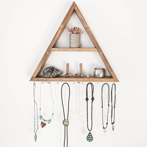 Wood triangle jewelry organizer | Etsy (US)