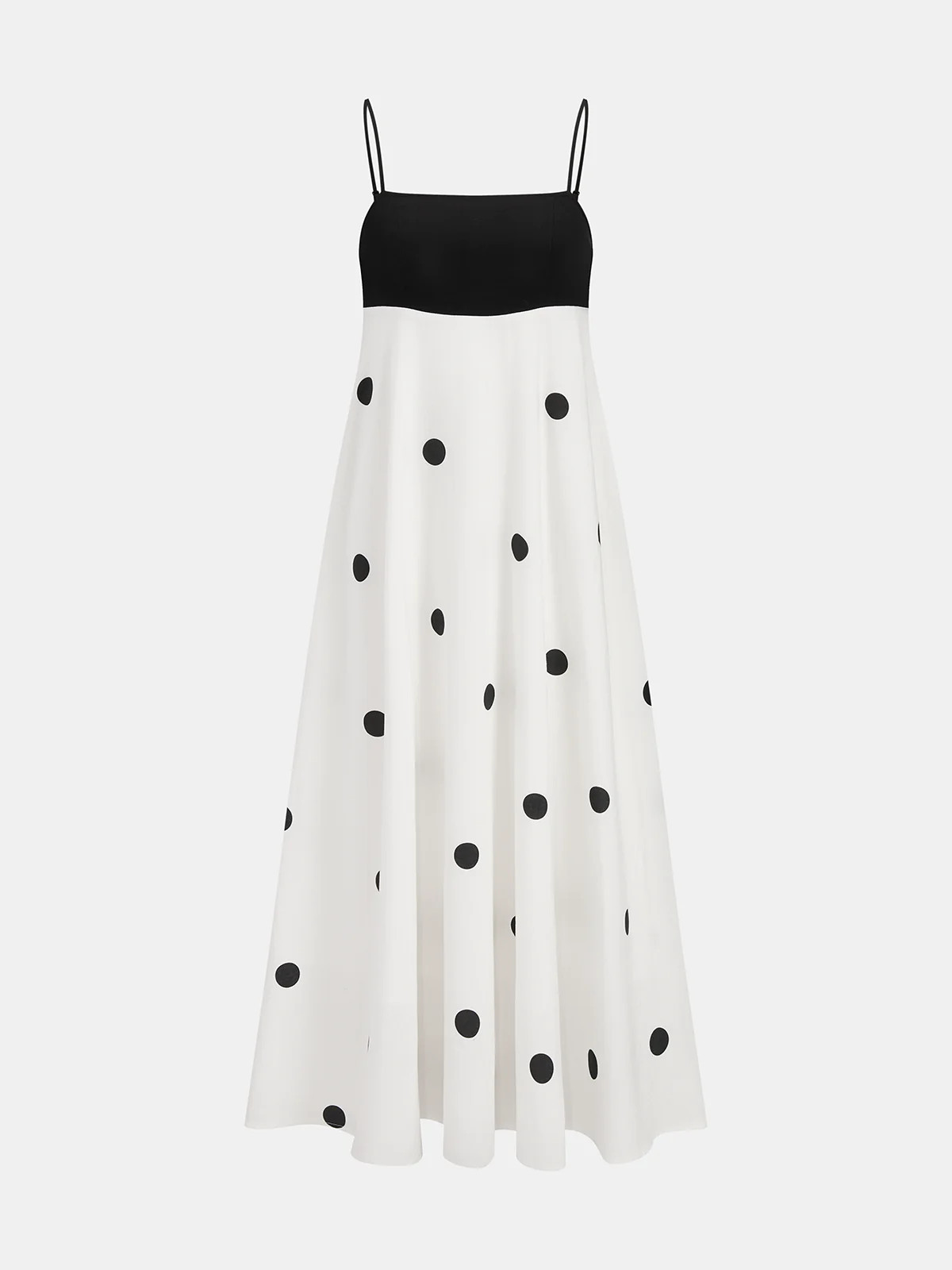 Polka Dot Color-Block Cami Dress | Commense