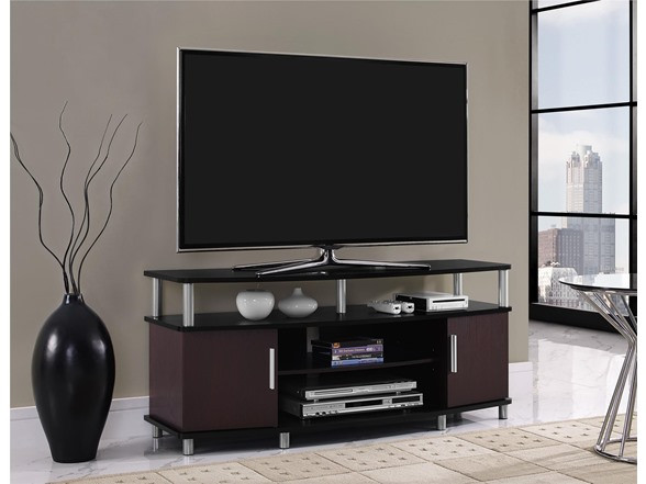 Ameriwood Home TV Stand, Cherry/Black - $44.99 - Free shipping for Prime members | Woot!