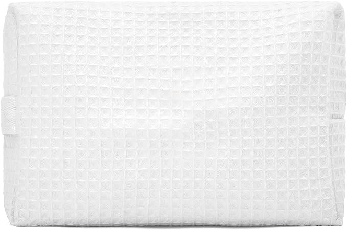 WEDDINGSTAR Women's Large Cotton Waffle Makeup Bag - White | Amazon (US)