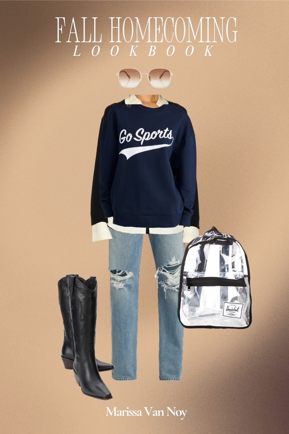 Sporty and chic game day inspo no matter your team! This is inspired by a look I wore in Provo to the BYU game last month. 💙🤍 My collared shirt underneath is by Ronny Kobo. It's actually genius because I got the look of the exaggerated collar and cuffs but the mesh made it not crunchy or bulky under my sweatshirt. My sunglasses are Chloe, linked similar. My jeans are Polo Ralph Lauren, linked exact and similar. My tall black leather cowboy boots are Oasis Society, linked similar. GO COUGS!!

#LTKFindsUnder50 #LTKootd #LTKdayinmylife