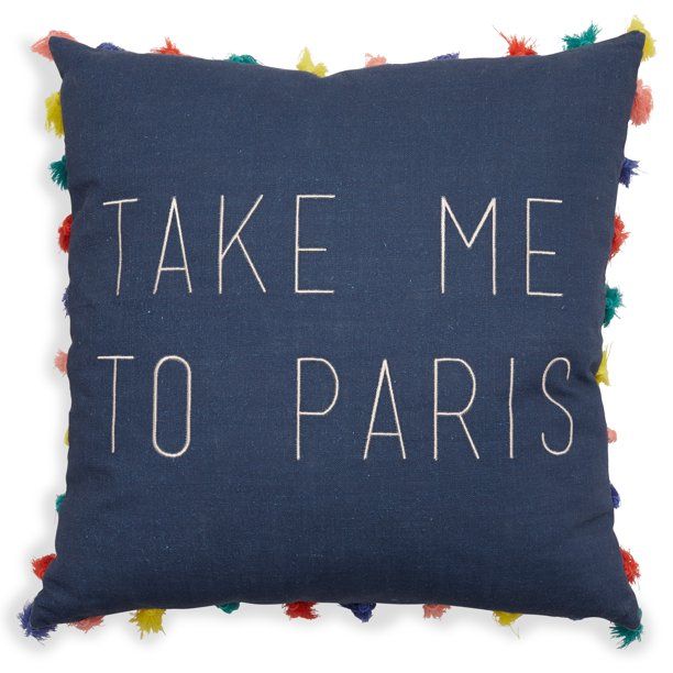 Take Me to Paris Decorative Throw Pillow, 18x18" by Drew Barrymore Flower Home | Walmart (US)