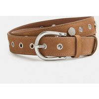 M&S Suede Studded Jeans Belt Light Brown | Marks & Spencer (UK)