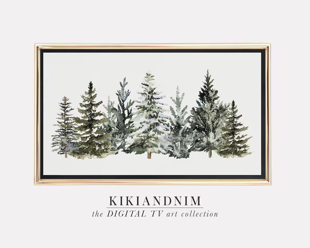 samsung frame tv art christmas | the frame tv art | country christmas trees | winter frame tv art... | Etsy (US)