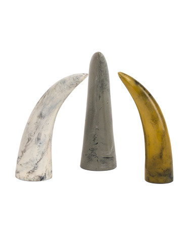 3pc Variegated Horn Decorative Objects Set | TJ Maxx
