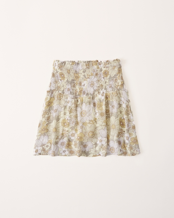 smocked waist floral skirt | Abercrombie & Fitch (US)