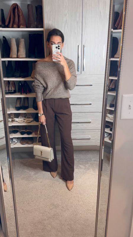 Fall outfits for work / office outfits / what to wear to work / pants for work / chocolate brown Abercrombie pants with Nordstrom , revolve and Gibsonlook sweater (CELINE10 discount code) 

I sized up in the pants (2R)

#LTKworkwear #LTKfindsunder50 #LTKfindsunder100
