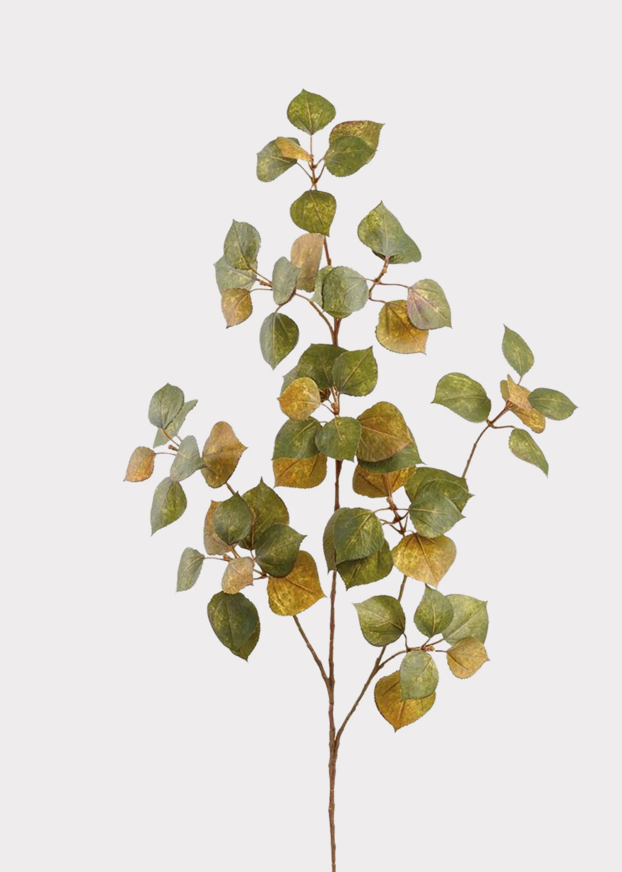Mustard and Green Fake Cotinus Fall Leaf Branch - 26" | Afloral
