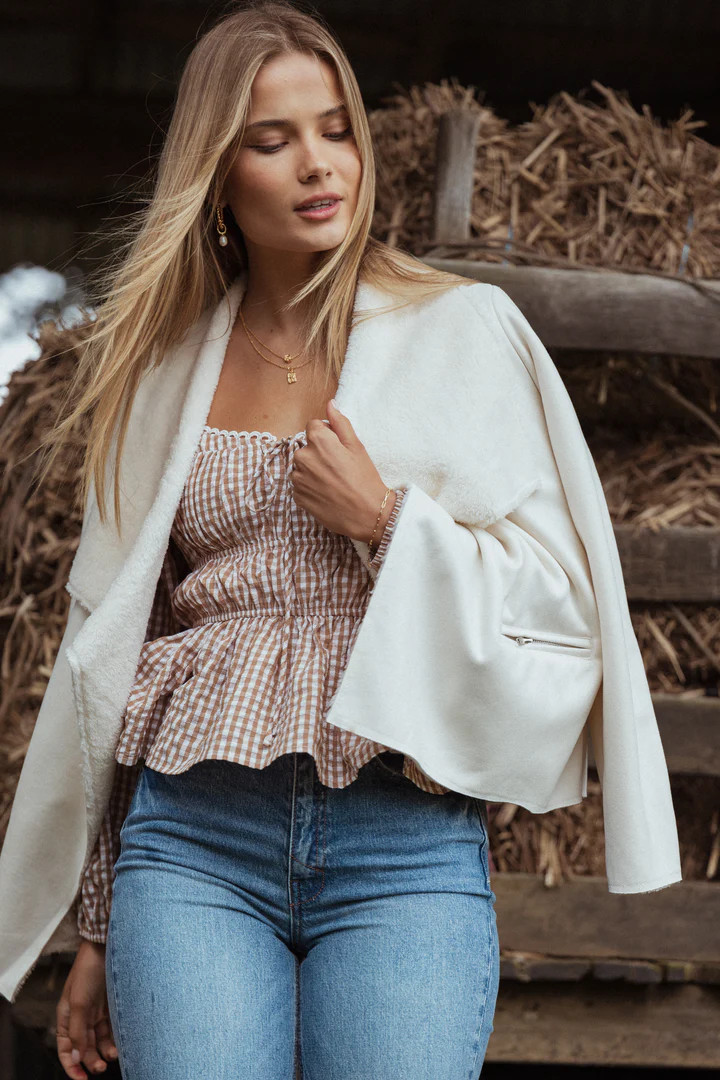 Saphia Top - Brown Check | Petal & Pup (US)