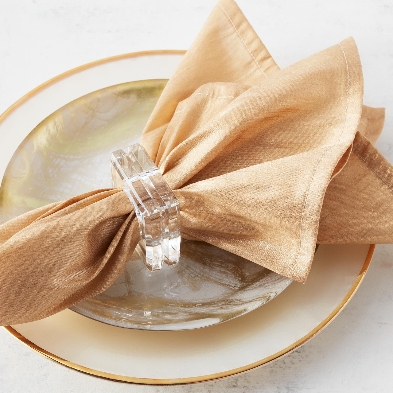 Acrylic Square Napkin Rings - Set Of 4 | Z Gallerie | Z Gallerie