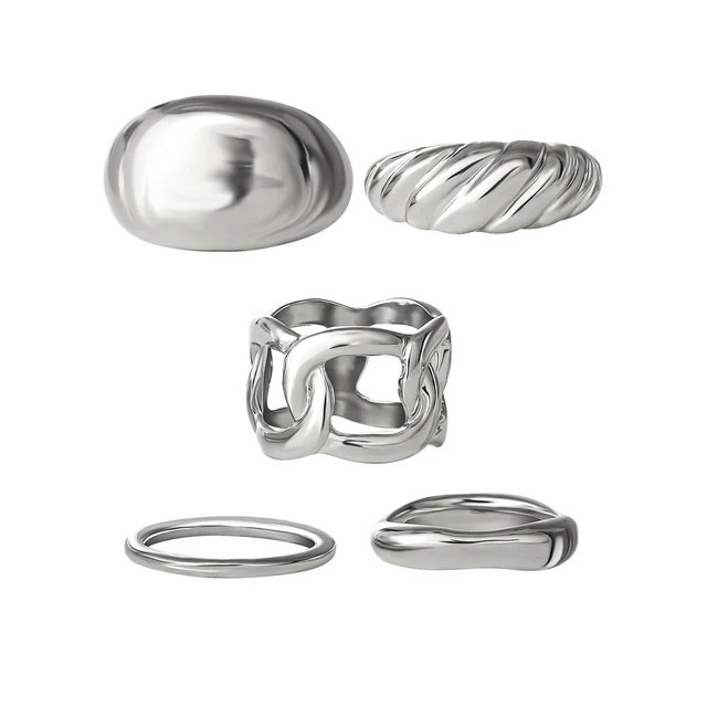 Jessica Simpson Fashion Ring Set, Set of 5 | Walmart (US)