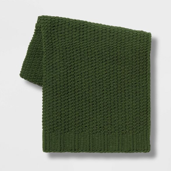 Solid Chenille Knit Throw Blanket - Threshold™ | Target