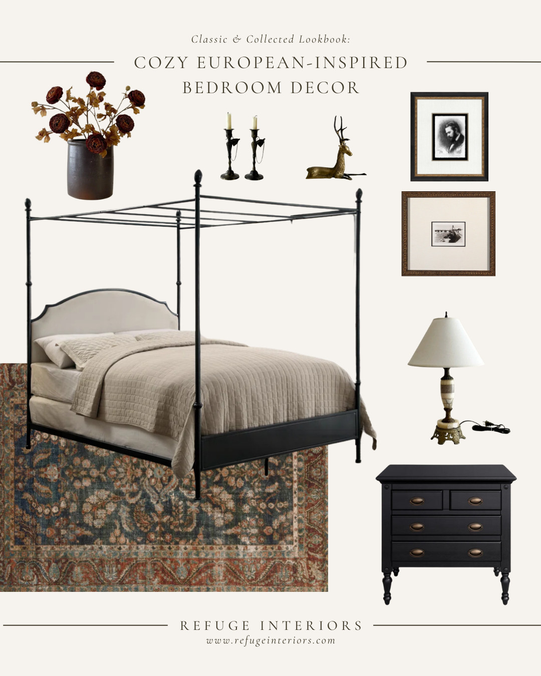 Cozy, European-inspired bedroom decor styled with classic pieces from Wayfair and thoughtfully layered with our vintage accents.

Visit refugeinteriors.com to shop the vintage pieces in this look.  

 #LTKHome