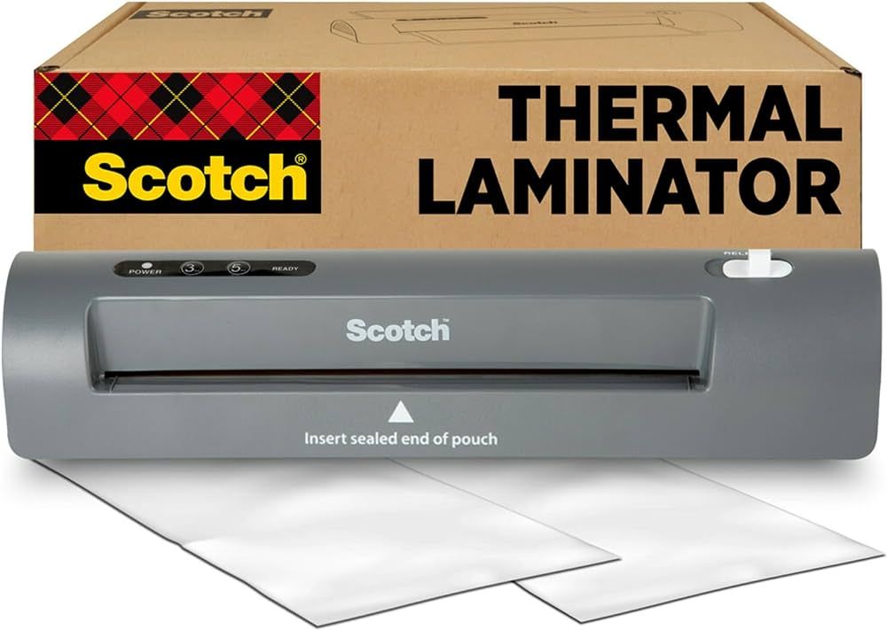 Scotch TL901X Thermal Laminator, 1 Laminating Machine, Gray, Laminate Recipe Cards, Photos and Do... | Amazon (US)