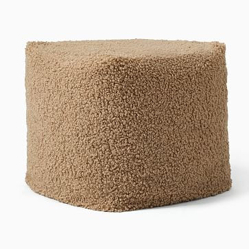Cozy Faux Shearling Pouf | West Elm (US)