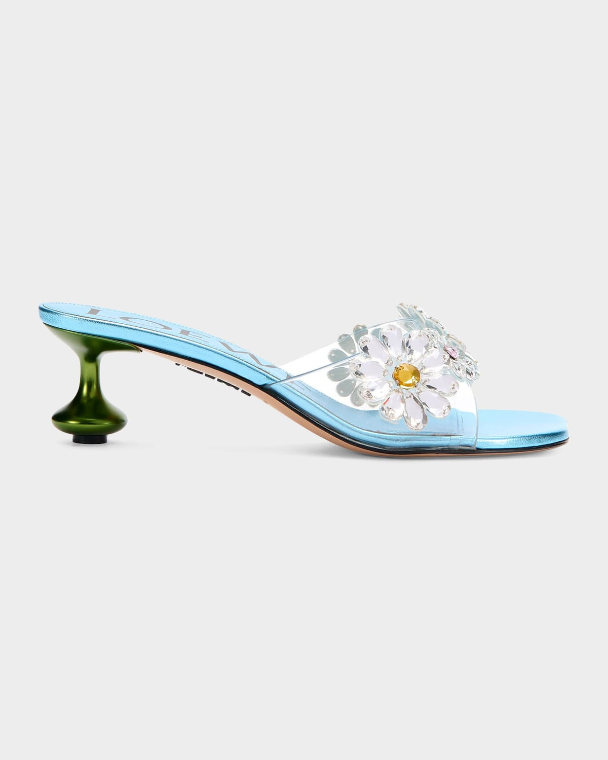 x Paula & apos;s Ibiza 45mm Toy Flower-Embellished Slide Sandals | Neiman Marcus