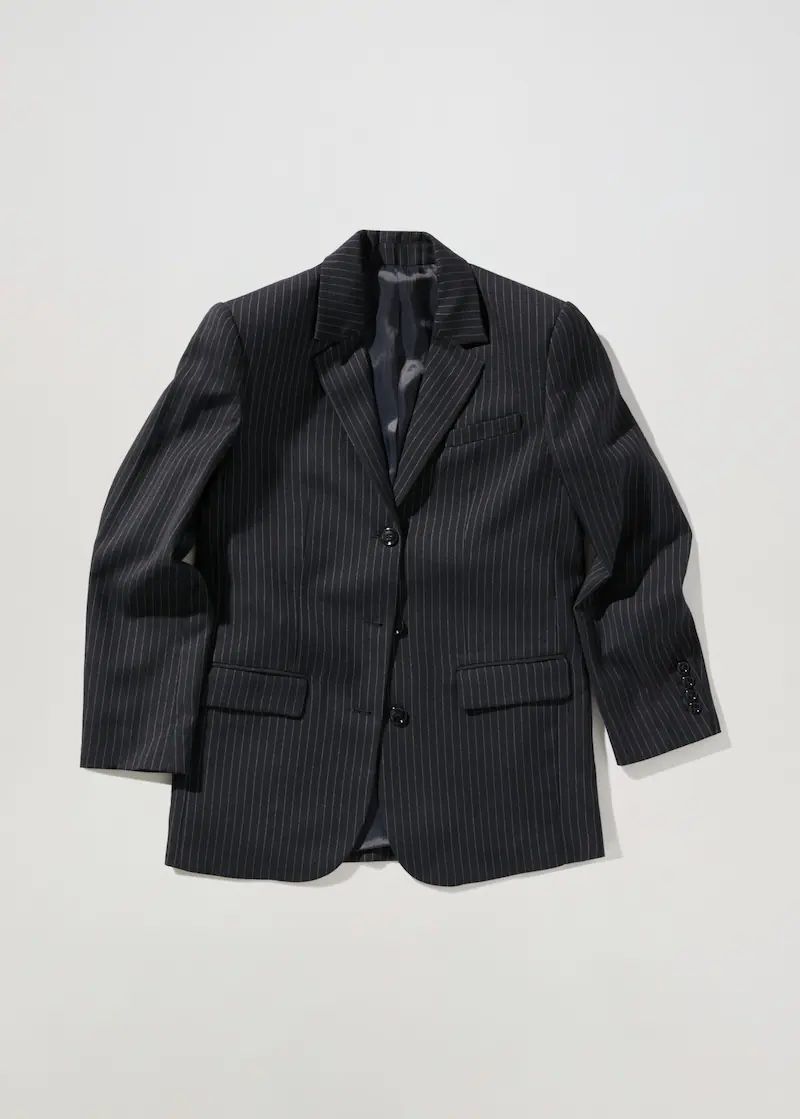 Pinstripe wool suit jacket -  Women | Mango United Kingdom | MANGO (UK)