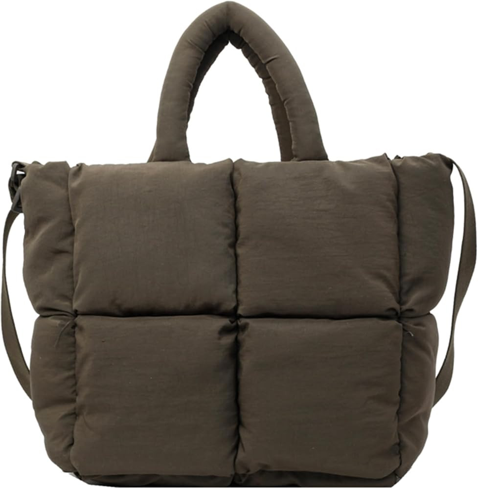 Puffer Tote Bag Lightweight Down Cotton Padded Puffy Purse Quilted Puff Crossbody Bags for Women | Amazon (US)