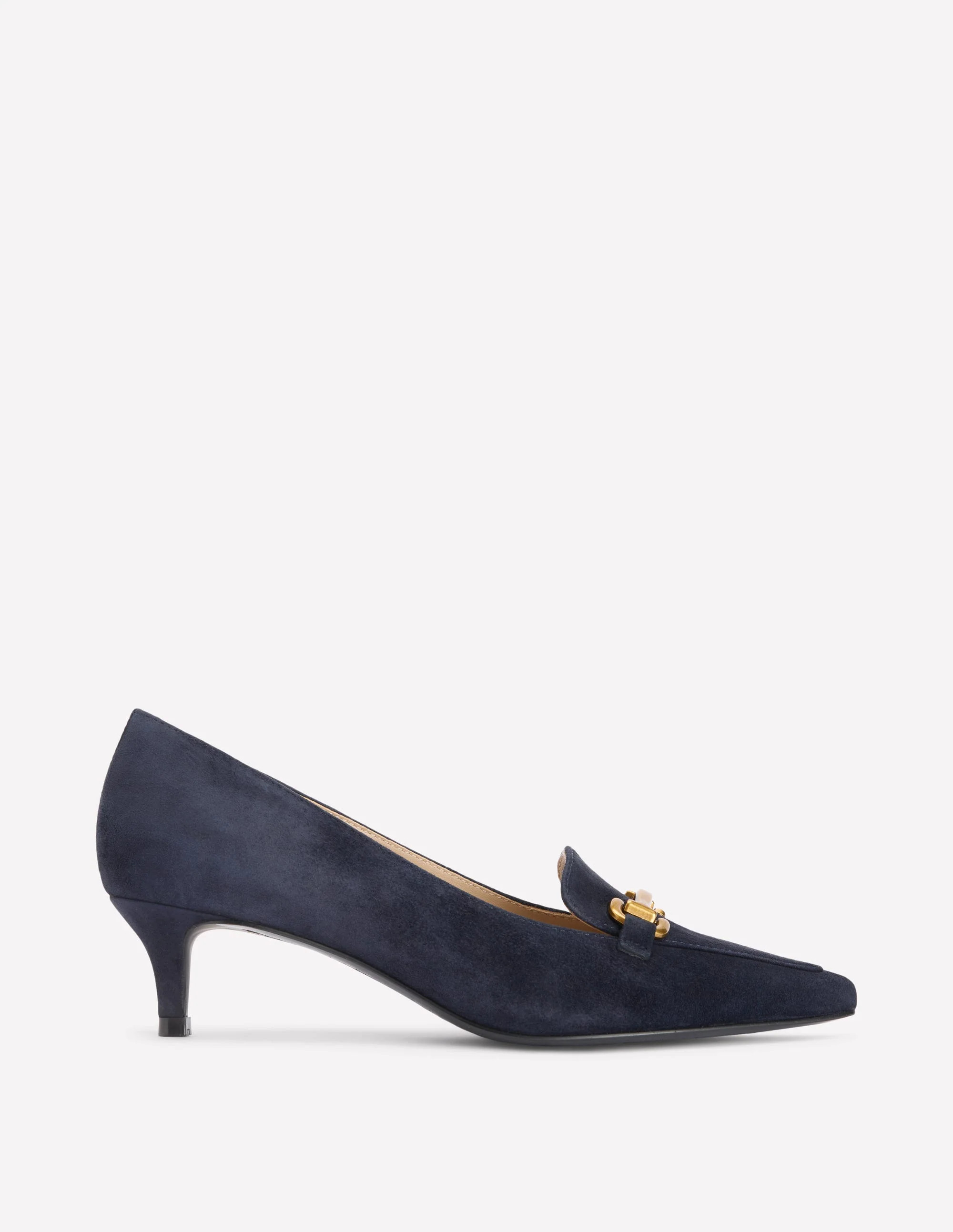 Iris Heel Snaffle Point Loafer-Navy | Boden (US)