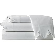 Belle Epoque Scalloped Embroidered, Twin, White Sheet Set | Amazon (US)