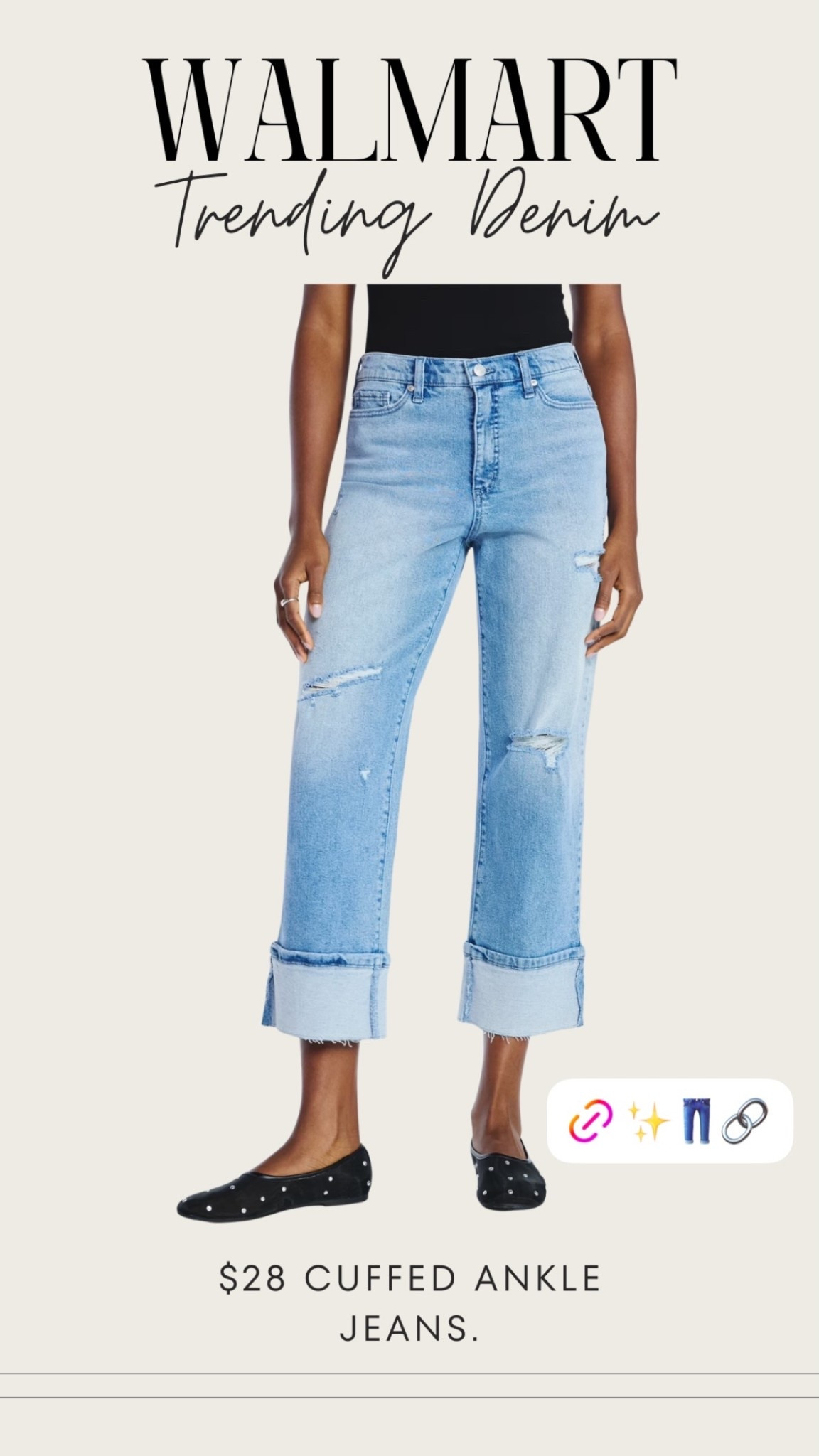 You’re joking!! These Walmart cuffed jeans are under $30 🤯 they’re giving designer vibes! 

#LTKootd #LTKspringtrends