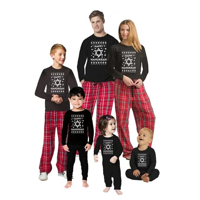 Awkward Styles Family Christmas Pajamas Set Red Hanukkah Matching Sleepwear | Walmart (US)