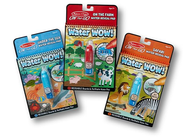 Melissa & Doug On the Go Water Wow! Reusable Water-Reveal Activity Pads, 3-pk, Colors and Shapes, Fa | Amazon (US)