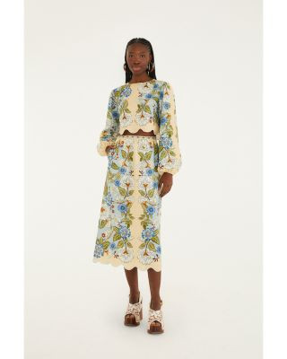 FARM Rio Garden Scarf Print Linen Top | Bloomingdale's Women | Bloomingdale's (US)