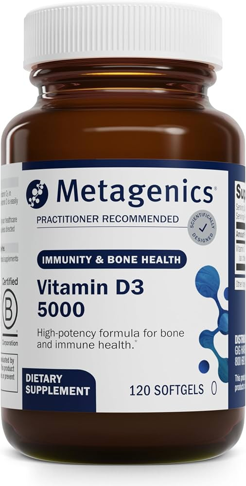 Metagenics Vitamin D3 5000 - for Immune Support, Bone Health & Heart Health* - High Potency Vitam... | Amazon (US)