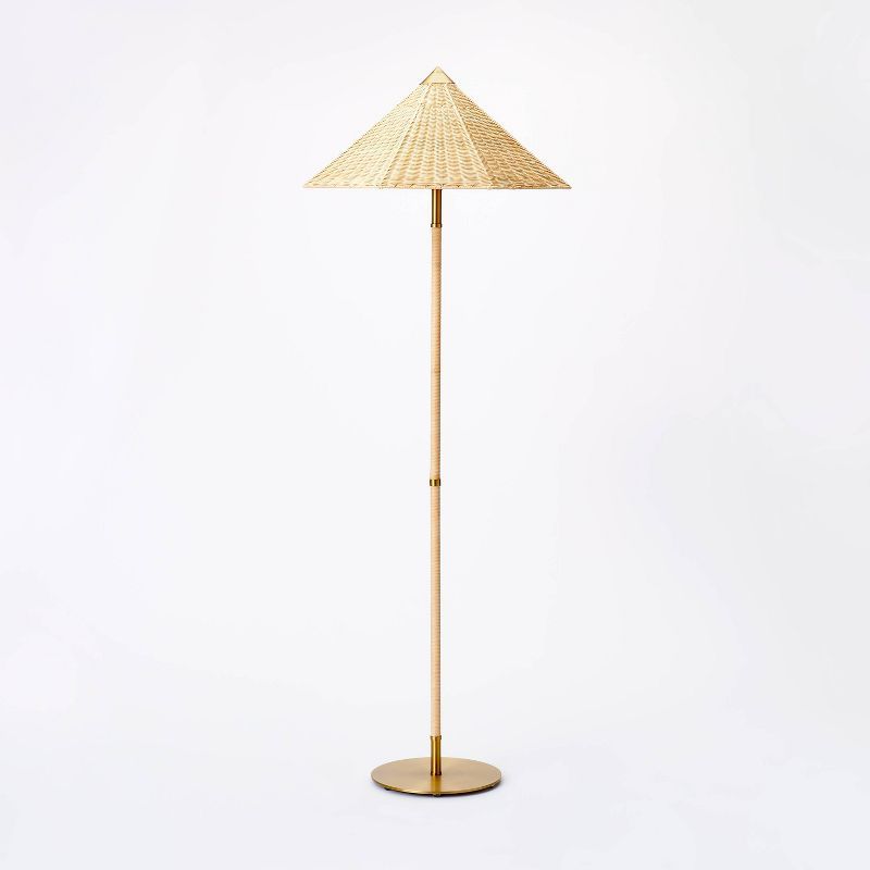 Floor Lamp with Tapered Rattan Shade Brown - Threshold™ designed with Studio McGee | Target