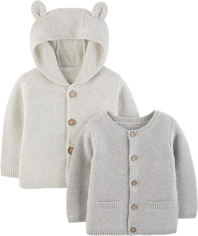 Simple Joys by Carter's Unisex Toddlers and Babies' Knit Cardigan Sweaters, Pack of 2 | Amazon (US)