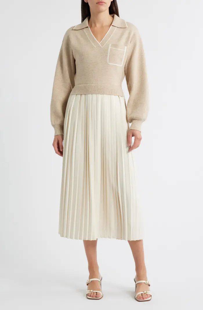 Long Sleeve Twofer Sweater Dress | Nordstrom