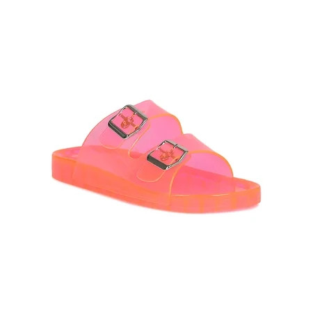 Women Jelly Double Buckle Footbed Slide Sandal 19255 | Walmart (US)