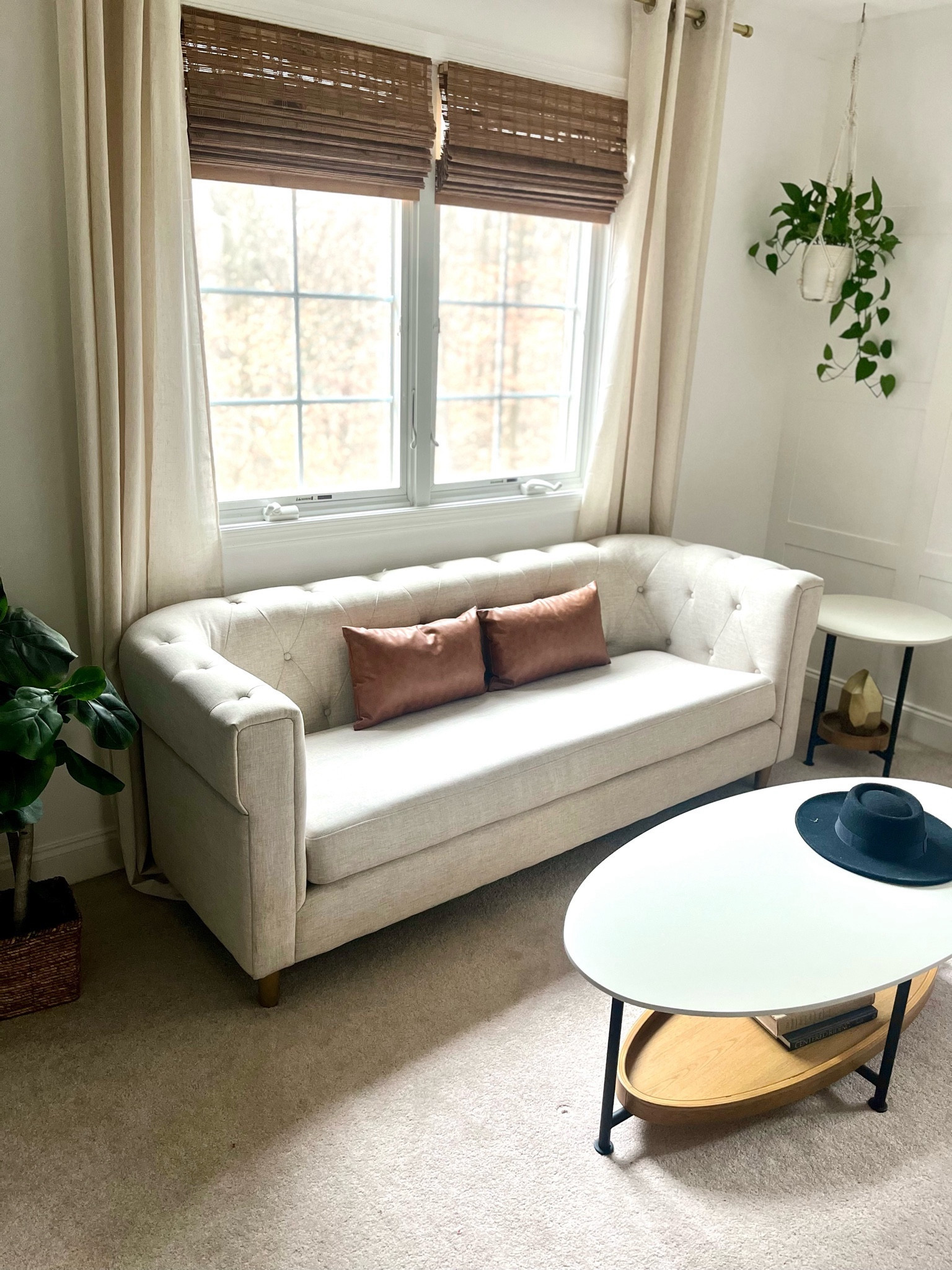 Loving my living room sitting area. It brings in the best morning light, and I cozy up with my book and coffee when I have 20 min 🤩 

Living room, cream couch, interior decor, coffee table, leather, leather pillow, house plant, plant hangar, bamboo blinds, brass hardware, curtains, neutral decor, bedroom, home

 

#LTKhome #LTKfindsunder50 #LTKfamily