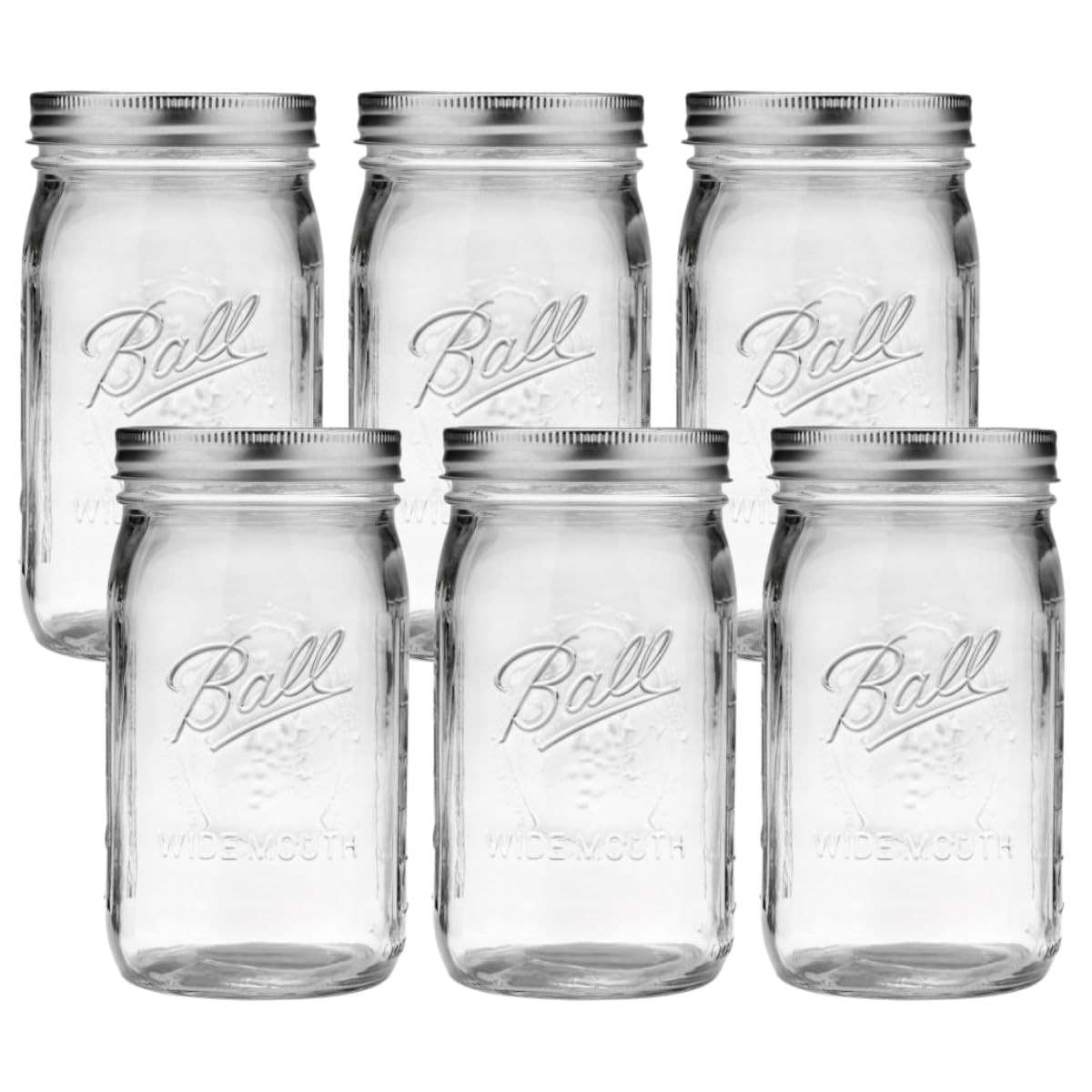 Ball Wide Mouth Glass Mason Jars with Lids and Bands, Used for Canning, Pickling, Juice, Jam, Jel... | Amazon (US)