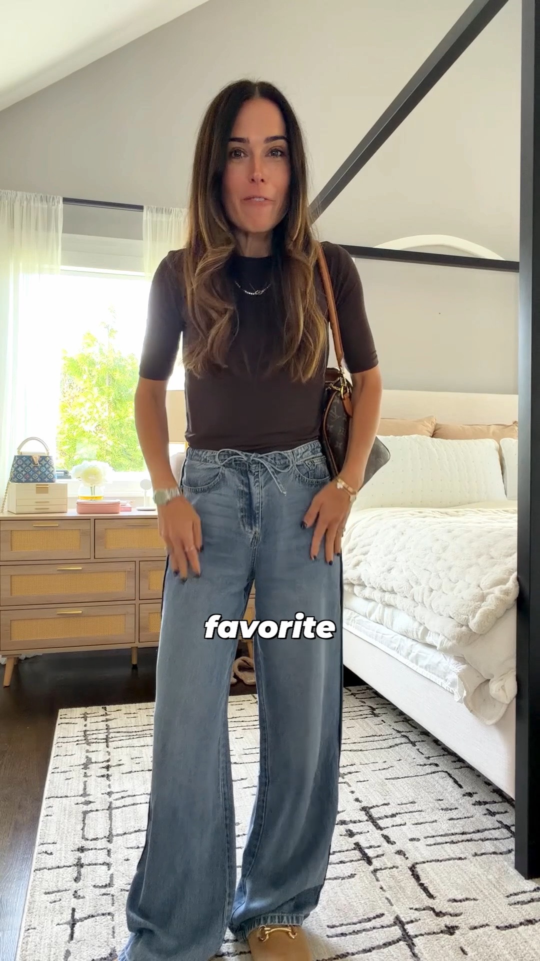 The BEST lounge denim now with track stripes 😍 wearing size xs