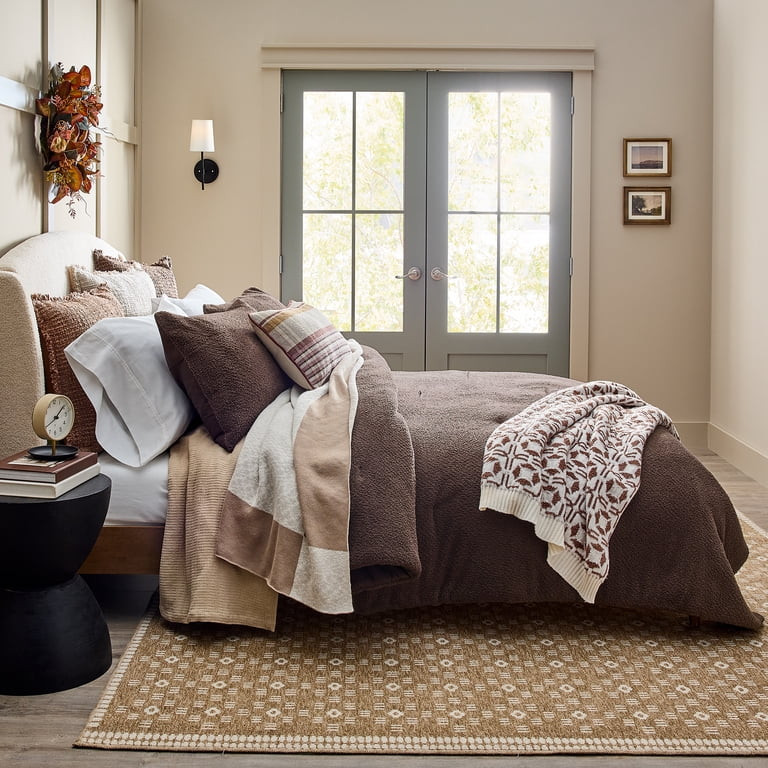 Better Homes & Gardens 3-Piece Brown Basket Cozy Knit Comforter Set, King | Walmart (US)