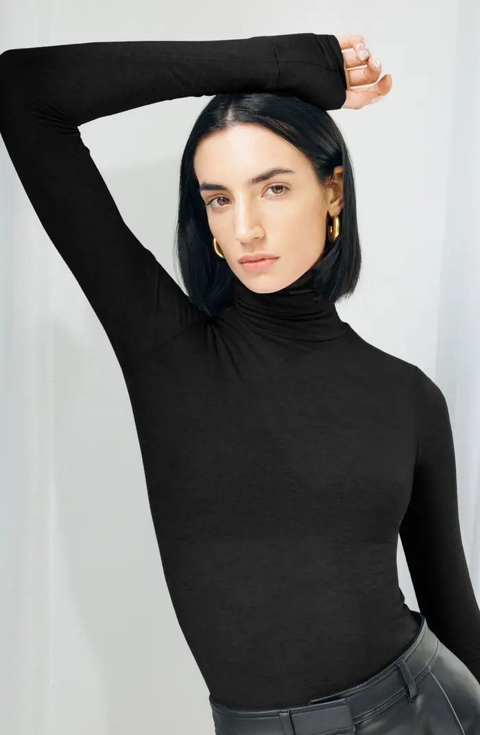 Eloise Turtleneck Semisheer Jersey Top | Nordstrom