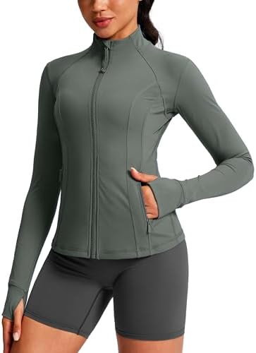 G Gradual Women's Workout Jackets Extended Waist Length Slim Full Zip 4 Pockets Athletic Jacket S... | Amazon (US)