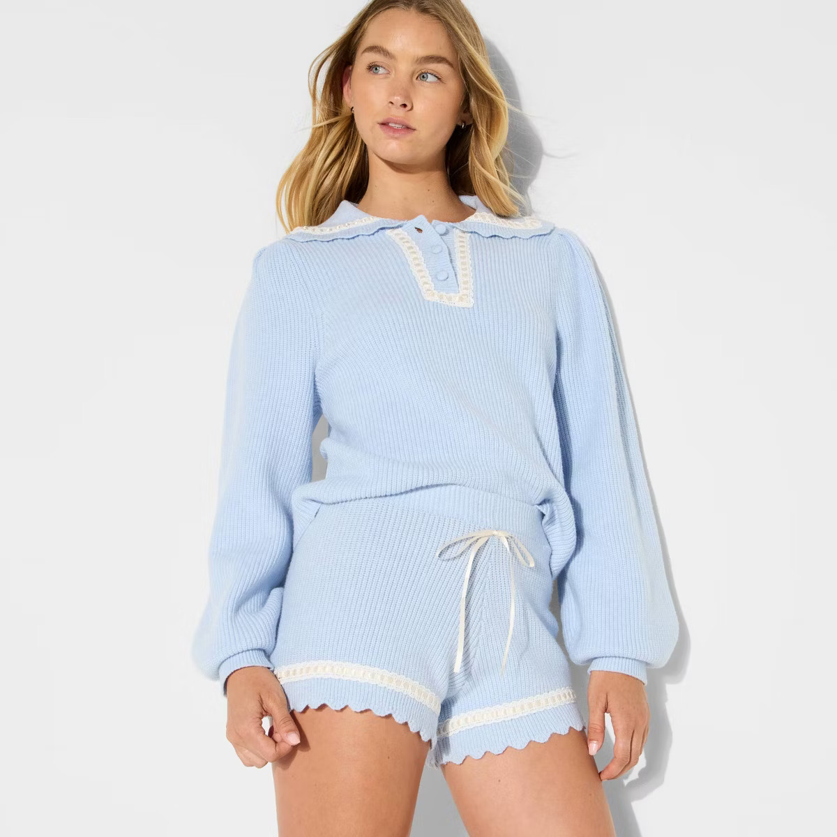 Women's High-Rise Scalloped Micro Sweater Shorts - Wild Fable™ | Target