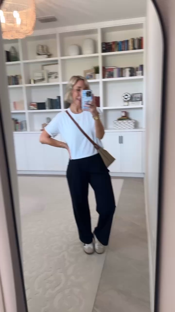 New Pants - from a favorite brand. ShiftReady Pleated Wide Leg Yoga-Work Pants - size XS, petite (needed S). 10 colors, 3 lengths. (“Black”). * Cropped White T-Shirt - size Small. 3 colors. * Sneakers - TTS.

#LTKSeasonal #LTKOver40 #LTKWorkwear