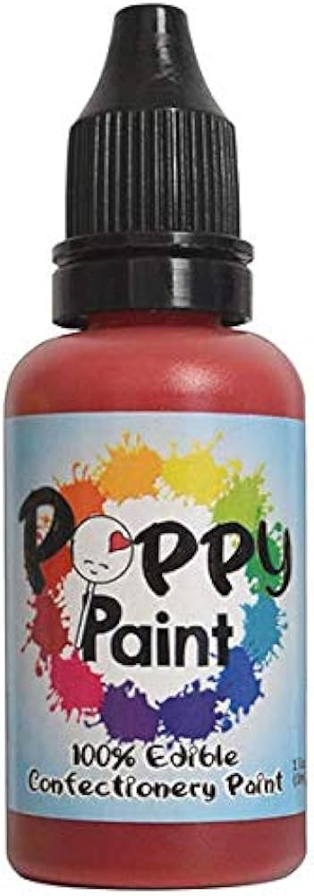 Red Edible Poppy Paint, Fast Drying Poppy Paint for Cake Pops, Cookies, Chocolates – Premium Qu... | Amazon (US)
