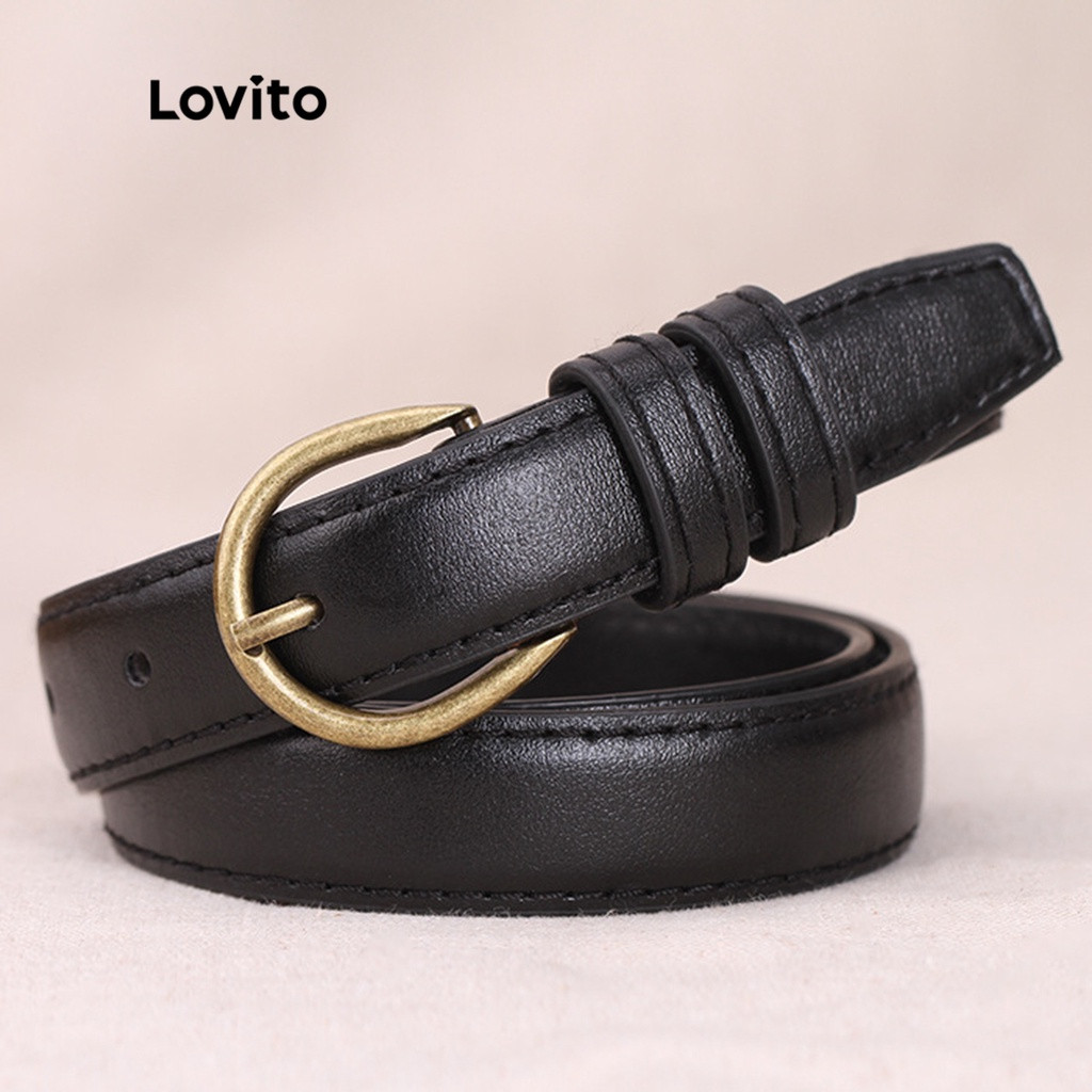 Lovito Casual Plain Correia Porosa Básica L38ED011 (Preto / Café) | Shopee (BR)