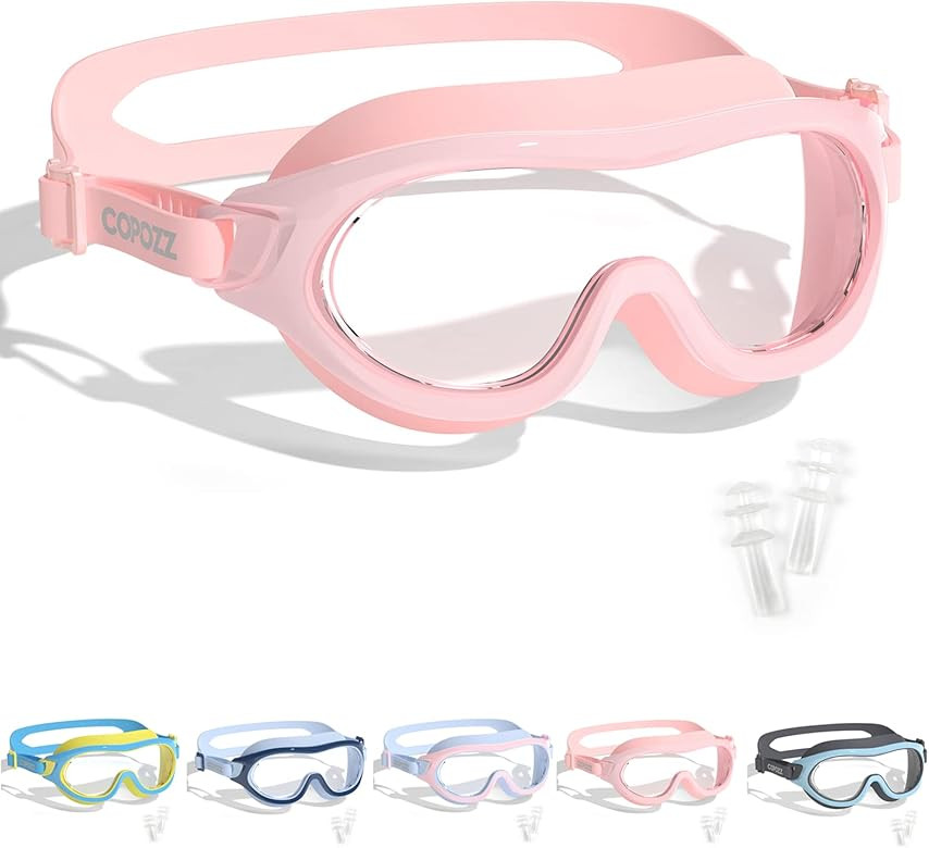 COPOZZ Swimming Goggles for Kids 6-14, Wide View Youth Swim Goggles No Leaks AntiFog Crystal Clea... | Amazon (US)