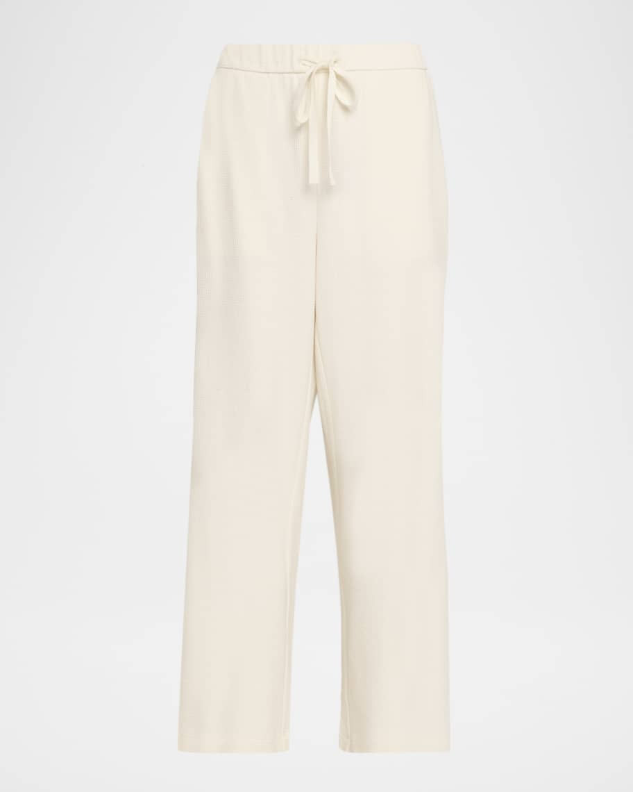 Eileen Fisher Straight-Leg Waffle Double Knit Pants | Neiman Marcus