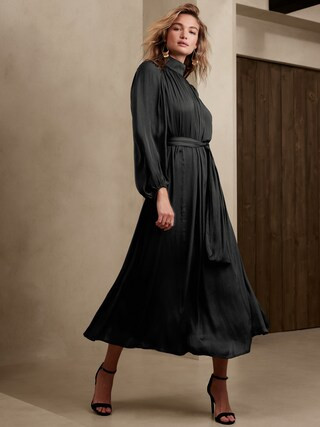 Slit-Back Maxi Dress | Banana Republic Factory