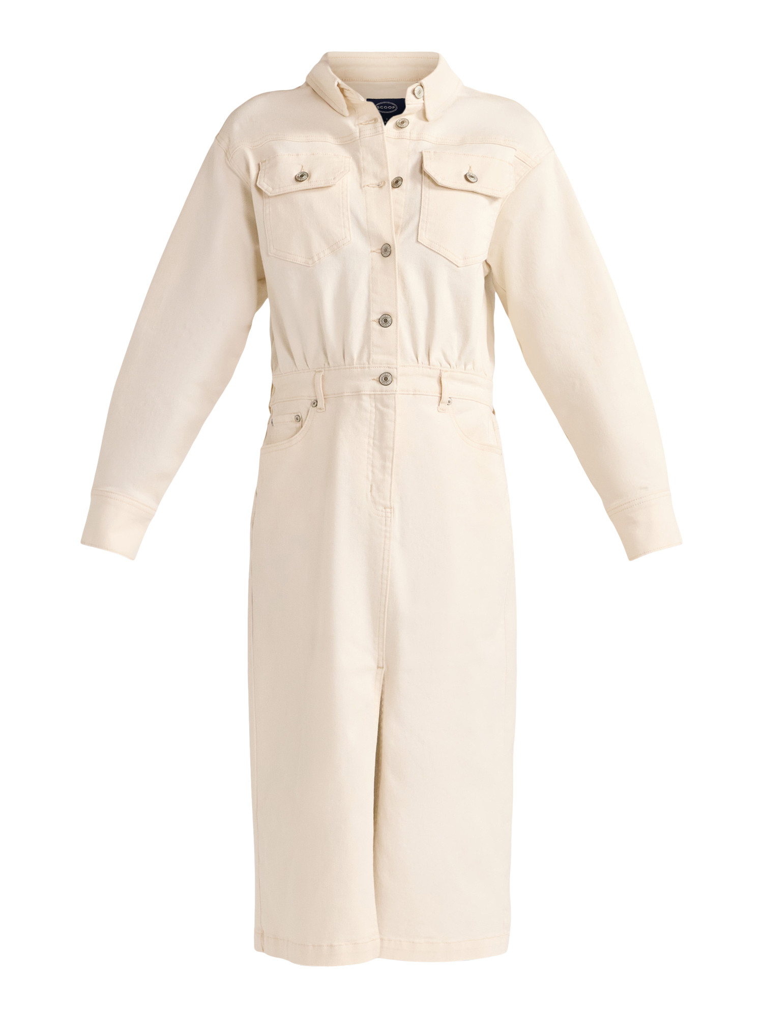 Scoop Women's Midi Denim Shirt Dress, Sizes XS-XXL - Walmart.com | Walmart (US)