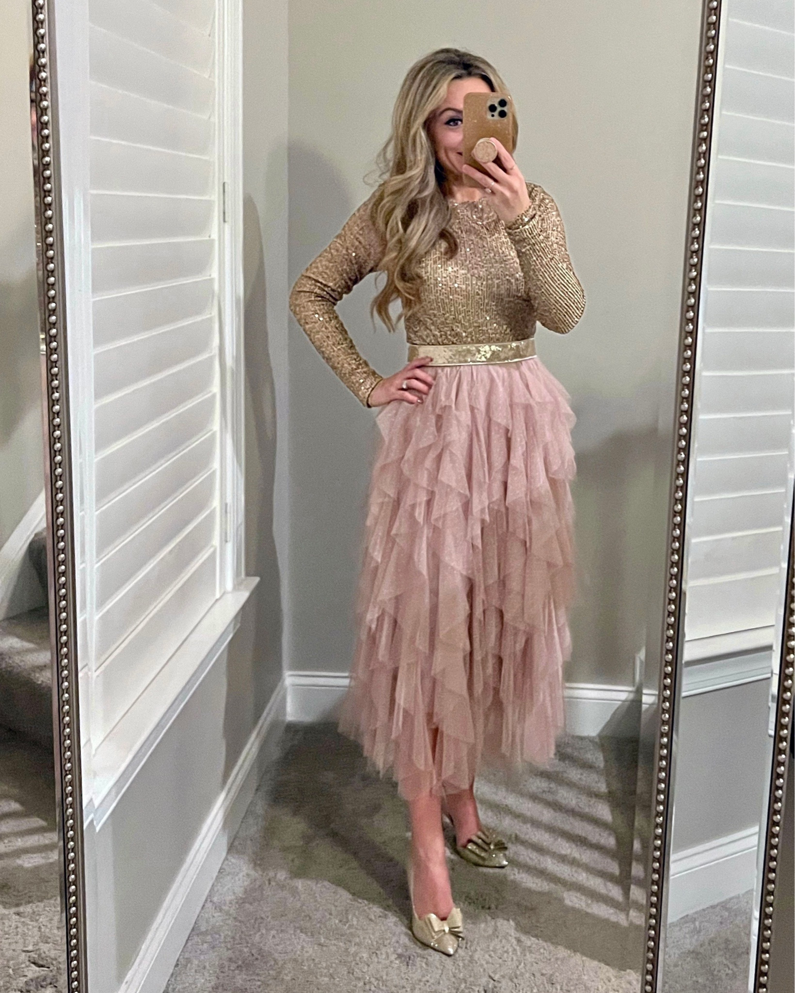Holiday party outfit, I’m wearing size XS in top and XS petite bottom. I am 5’3” for reference. 

Tulle skirt, sequin top, Holiday style,

#LTKparties #LTKstyletip 

#LTKHoliday